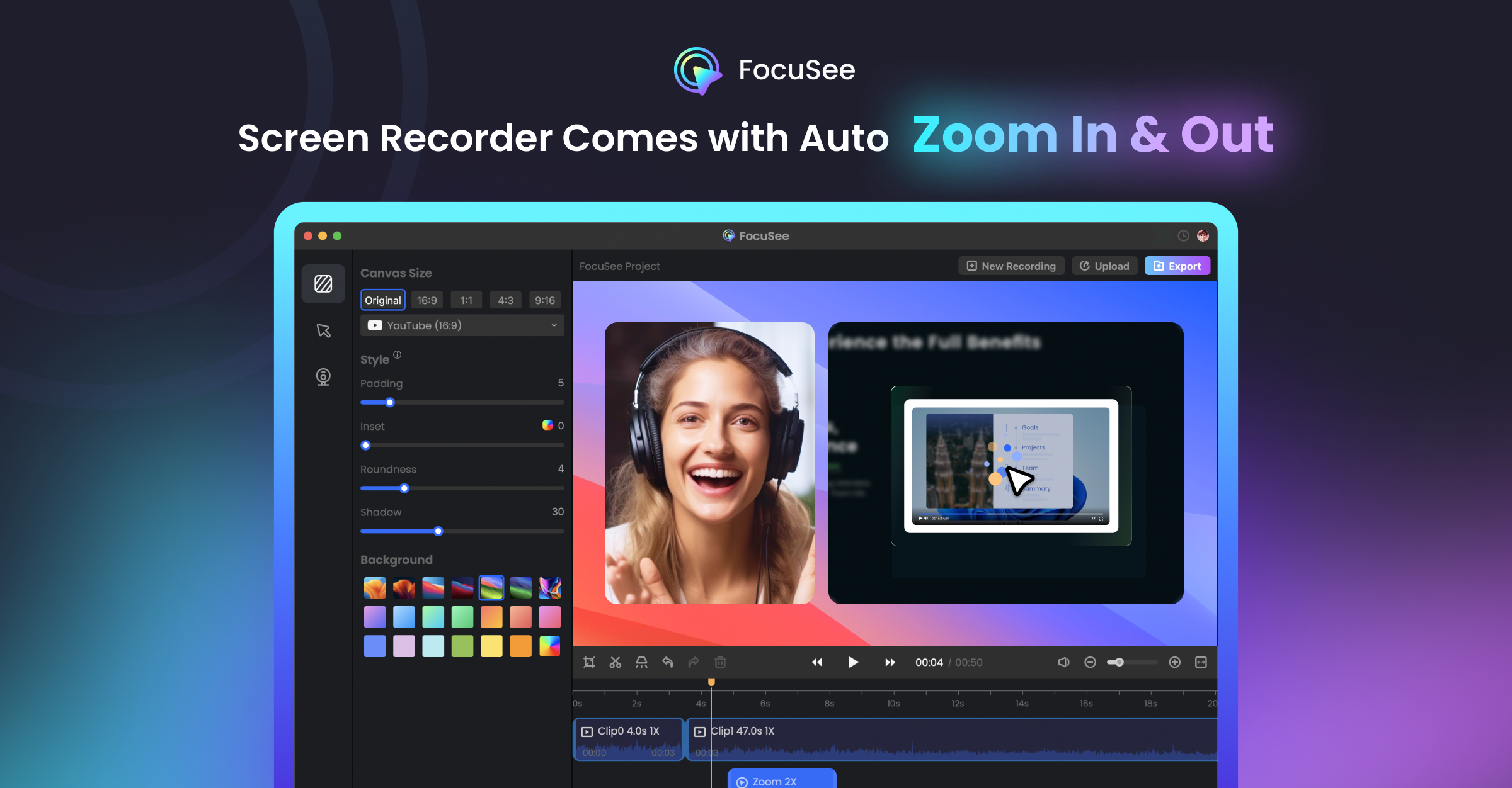 FocuSee - Auto-editing screen recorder