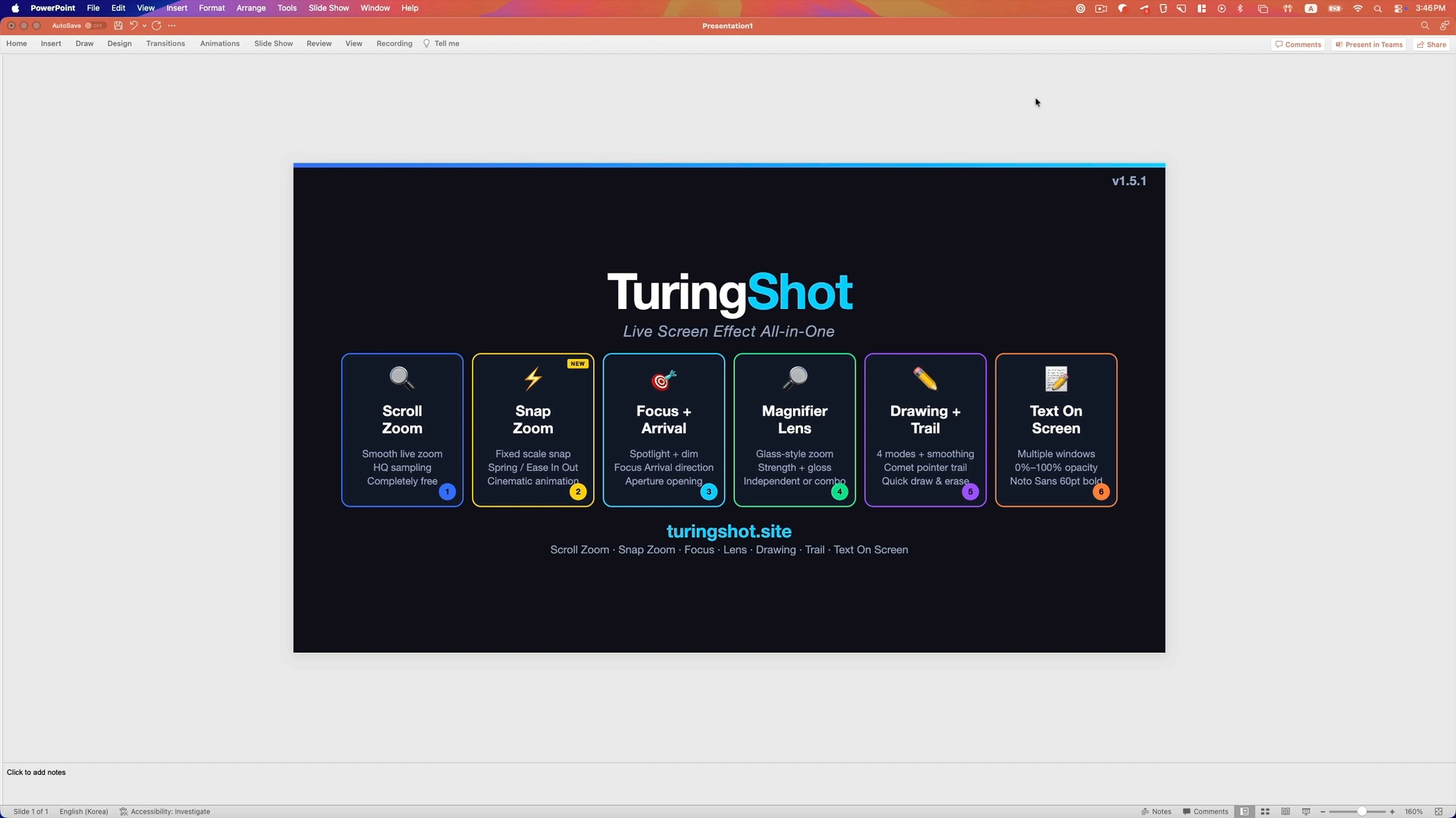 TuringShot placing a text memo over a Mac screen