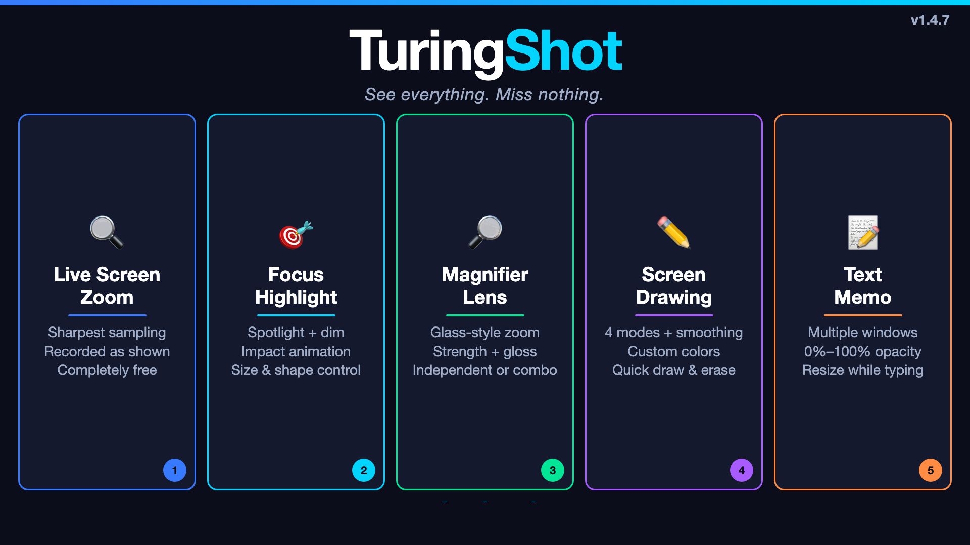 TuringShot v1.4.7 features overview